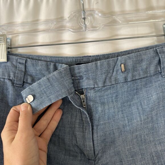 J. Crew Shorts Women's 12 Blue Flat Front Slit Pockets 4" Inseam 100% Cotton - Picture 5 of 8